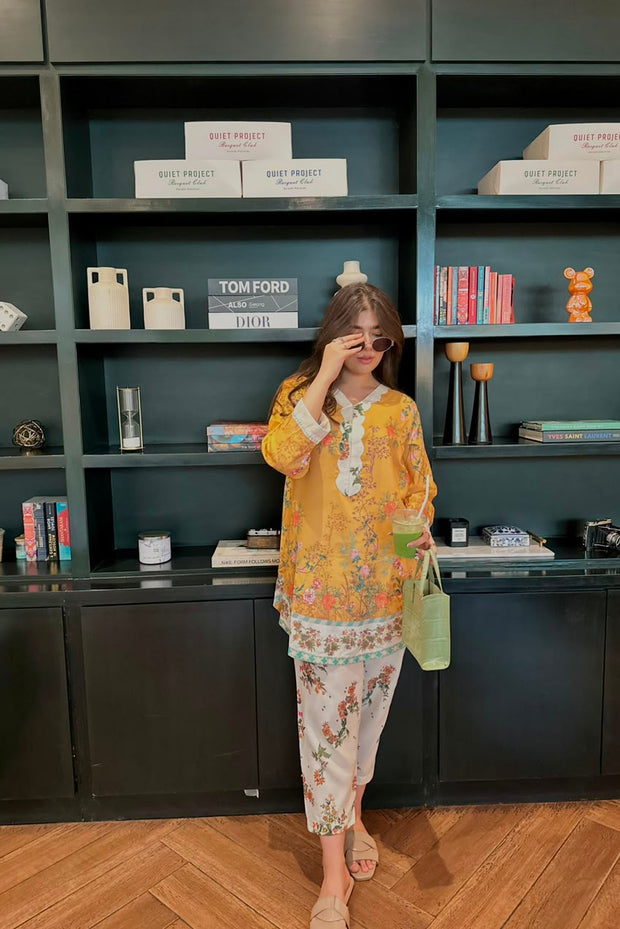 Golden Meadow – 2 Piece Blended Swiss Lawn Co-ord Set